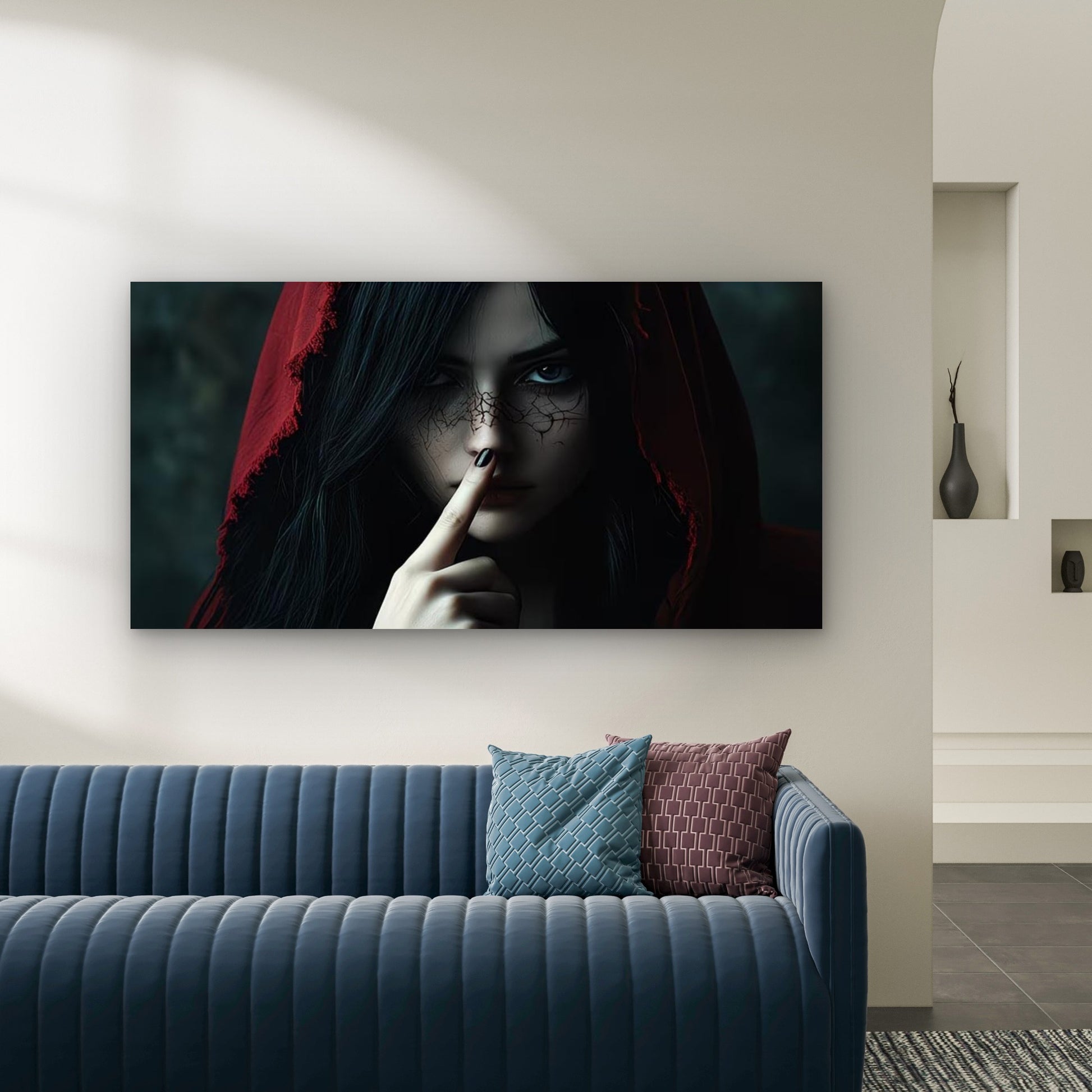 Dark Fantasy Anime Girl Wall Art Canvas Office Home Room Framed 120x60cm - Bella Home Decor