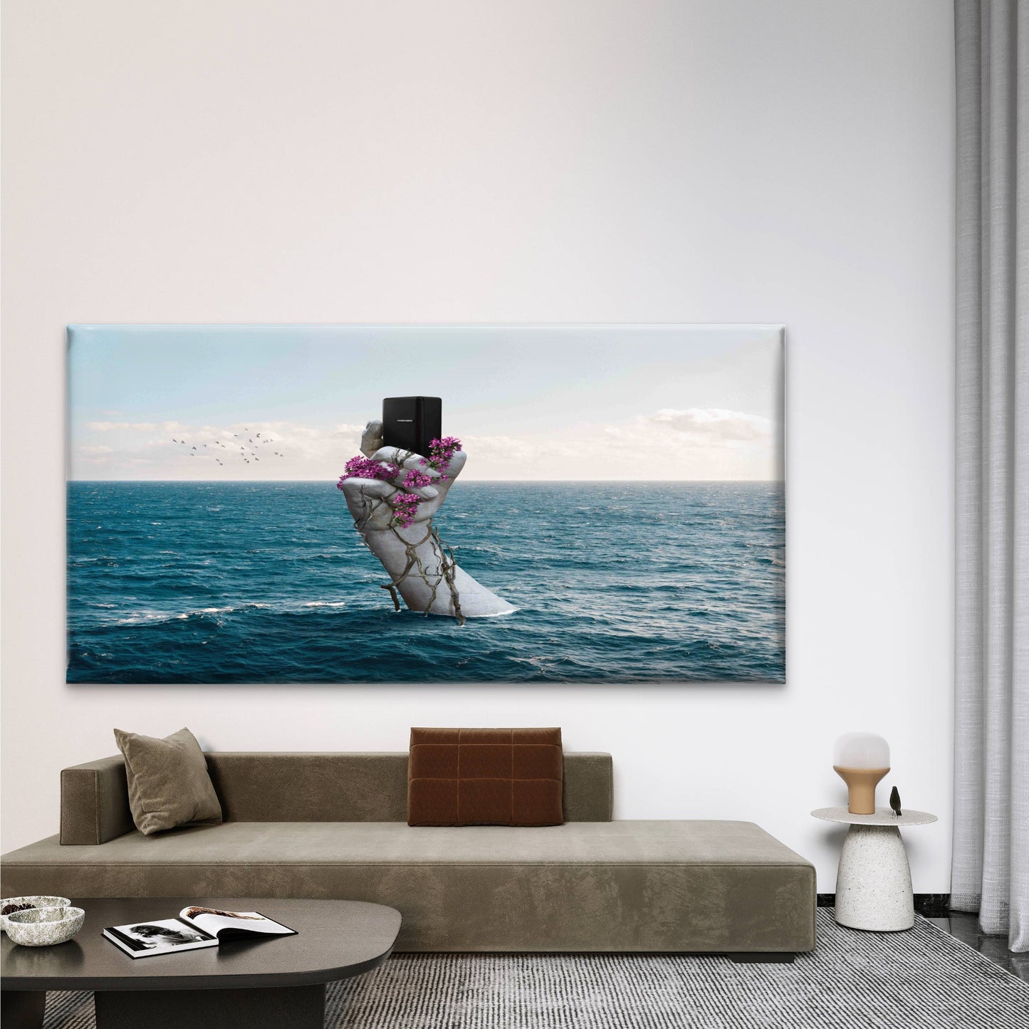 Carbon Footprint Technology Wall Art Canvas Office Home Room Framed 120x60cm