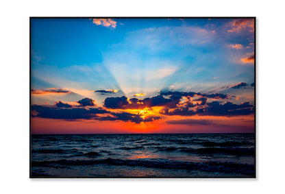 Nice Scene with Sunset Sky Over Sea Home Decor Premium Quality Poster Print Choose Your Sizes