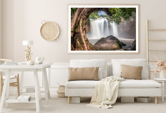 Amazing Water Fall with Rocks Home Decor Premium Quality Poster Print Choose Your Sizes