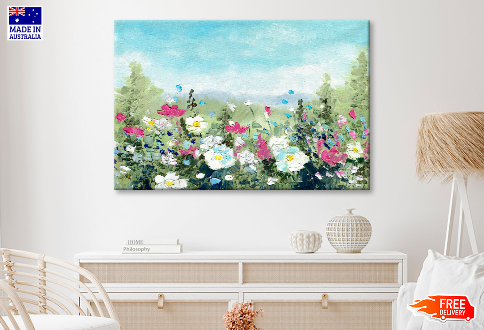 Summer Meadow With Wildflowers Oil Painting Wall Art Limited Edition High Quality Print