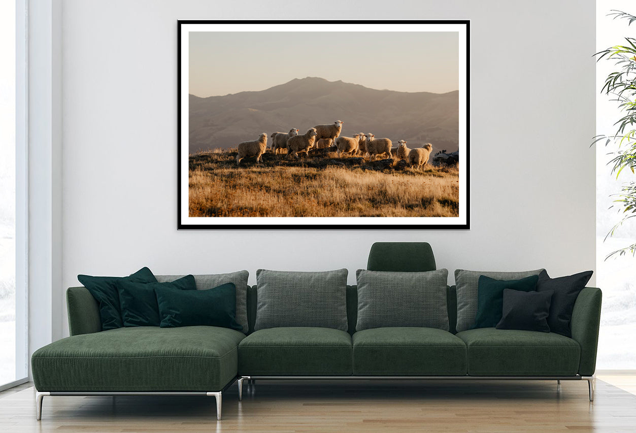Herd Of Sheeps on With Mountain Home Decor Premium Quality Poster Print Choose Your Sizes - Bella Home Decor