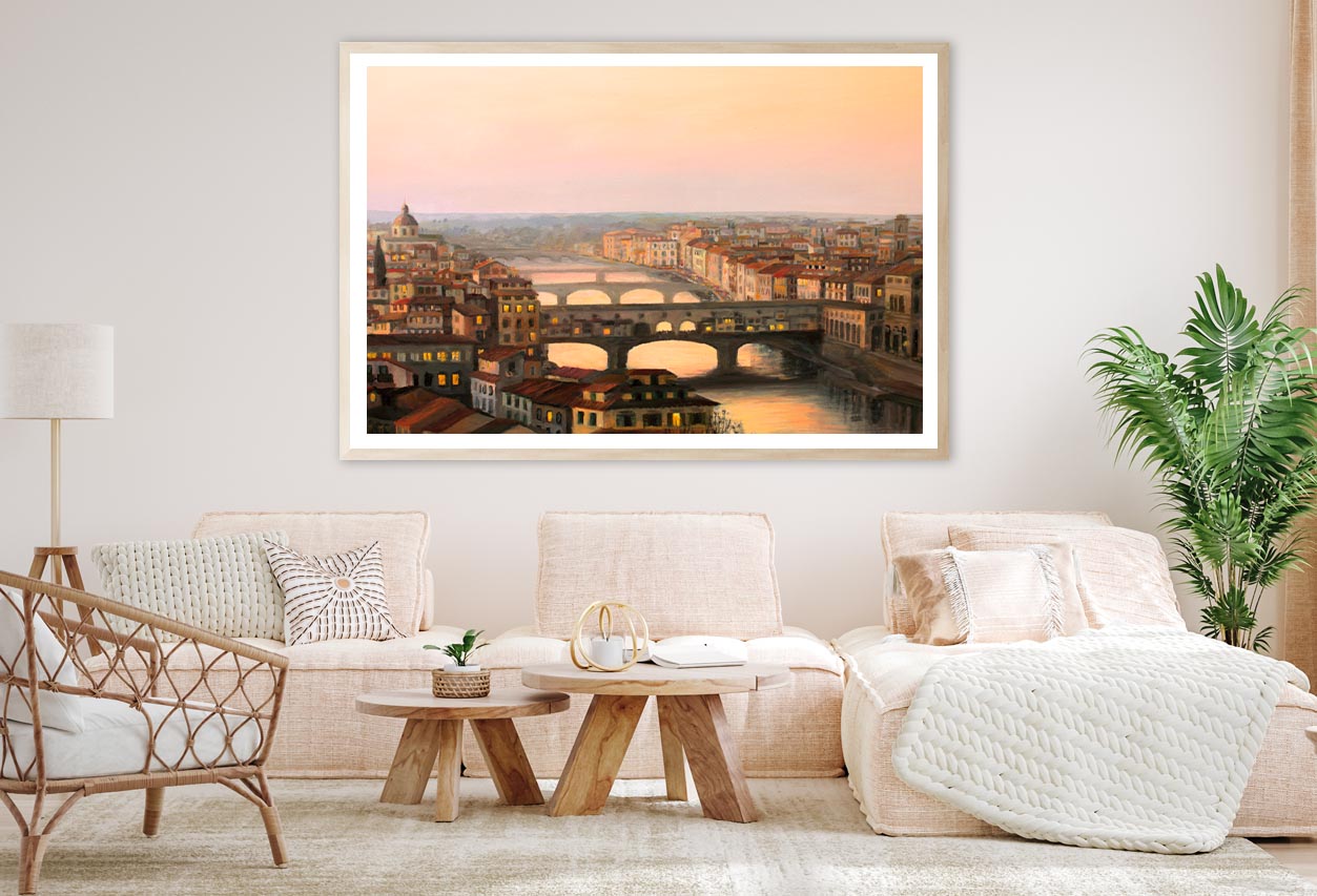 Sunset Over Florence the Warm Sunlight Home Decor Premium Quality Poster Print Choose Your Sizes - Bella Home Decor