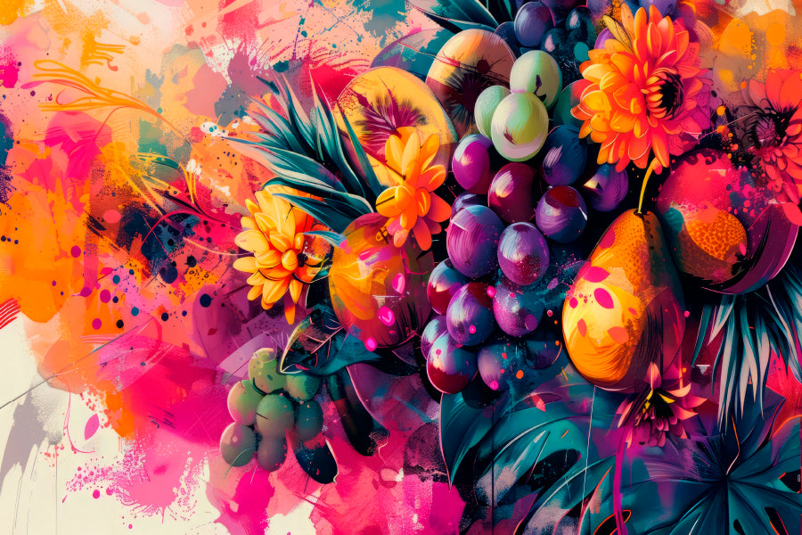 Fruits & Flower Abstract  Acrylic Glass Print Tempered Glass Wall Art 100% Made in Australia Ready to Hang