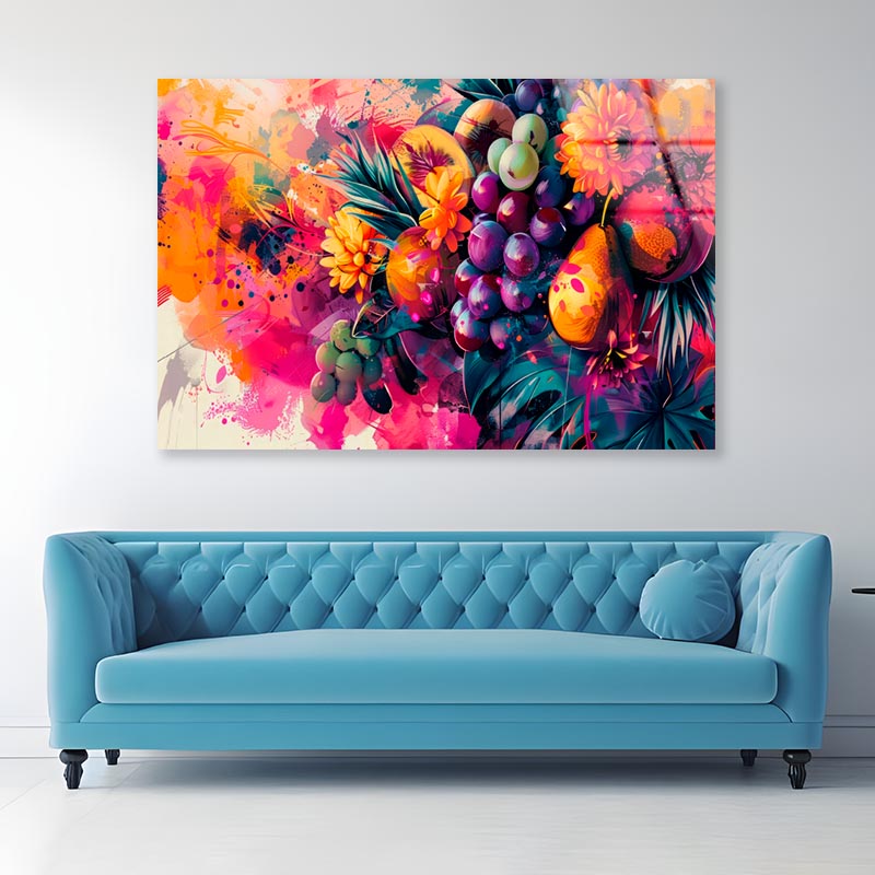 Fruits & Flower Abstract  Acrylic Glass Print Tempered Glass Wall Art 100% Made in Australia Ready to Hang