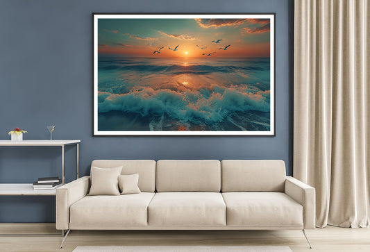 Sunset on the Beach View Home Decor Premium Quality Poster Print Choose Your Sizes - Bella Home Decor