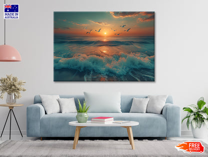 Sunset on the Beach View Print 100% Australian Made - Bella Home Decor