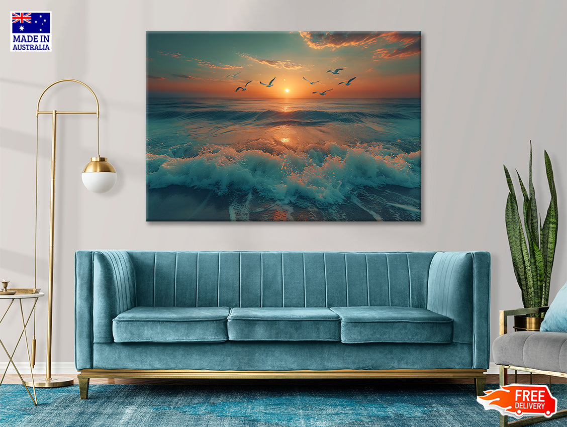 Sunset on the Beach View Print 100% Australian Made - Bella Home Decor