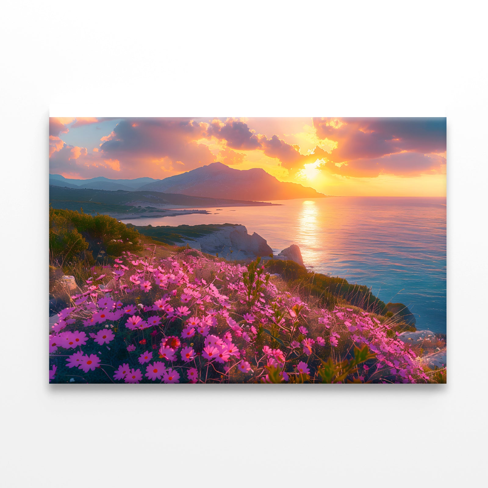 Beach, Flowers, Sky in Italy Print 100% Australian Made - Bella Home Decor