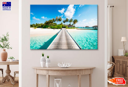 Tropical Island with Beautiful Beach Wall Art Decor 100% Australian Made