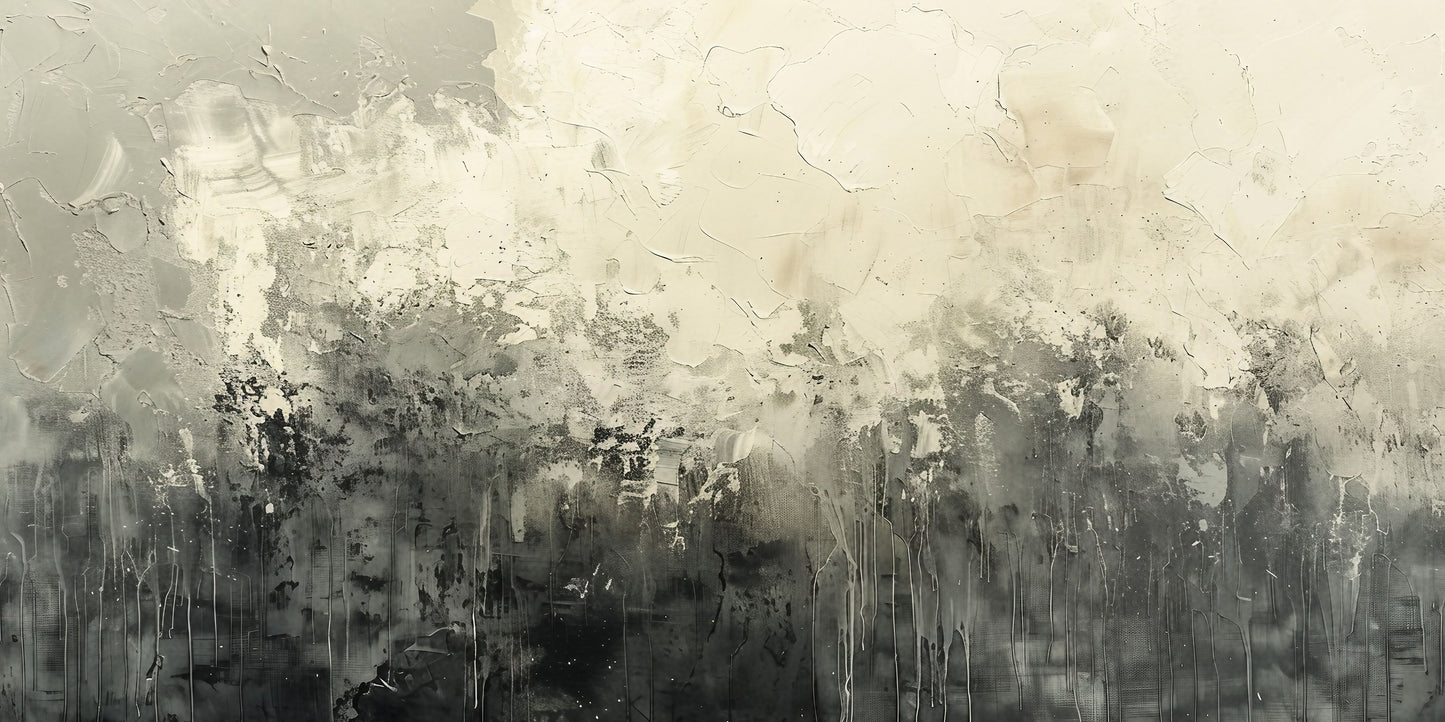 Neutral Grey Cream Abstract Texture Wall Art Canvas Office Home Framed 120x60cm