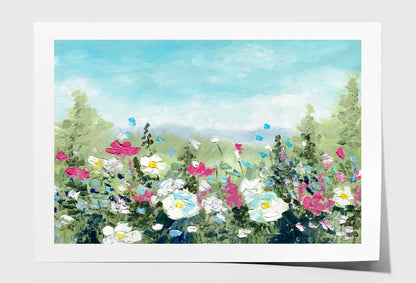 Summer Meadow With Wildflowers Oil Painting Wall Art Limited Edition High Quality Print Unframed Roll Canvas None