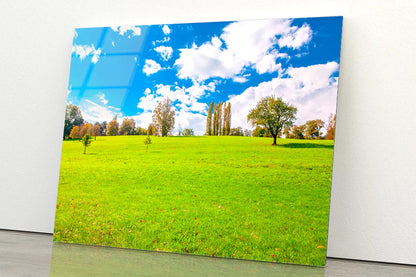 Green Field and Blue Sky Acrylic Glass Print Tempered Glass Wall Art 100% Made in Australia Ready to Hang