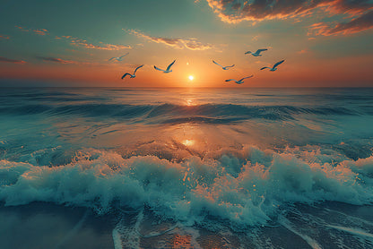 Sunset on the Beach View Home Decor Premium Quality Poster Print Choose Your Sizes - Bella Home Decor