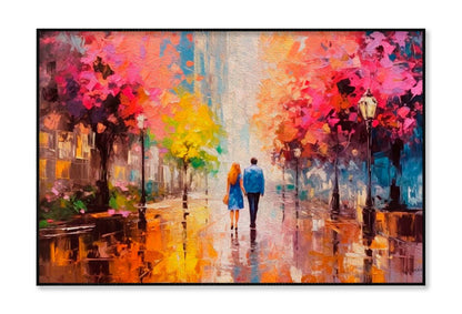 Loving Couple & Park Oil Painting Wall Art Limited Edition High Quality Print