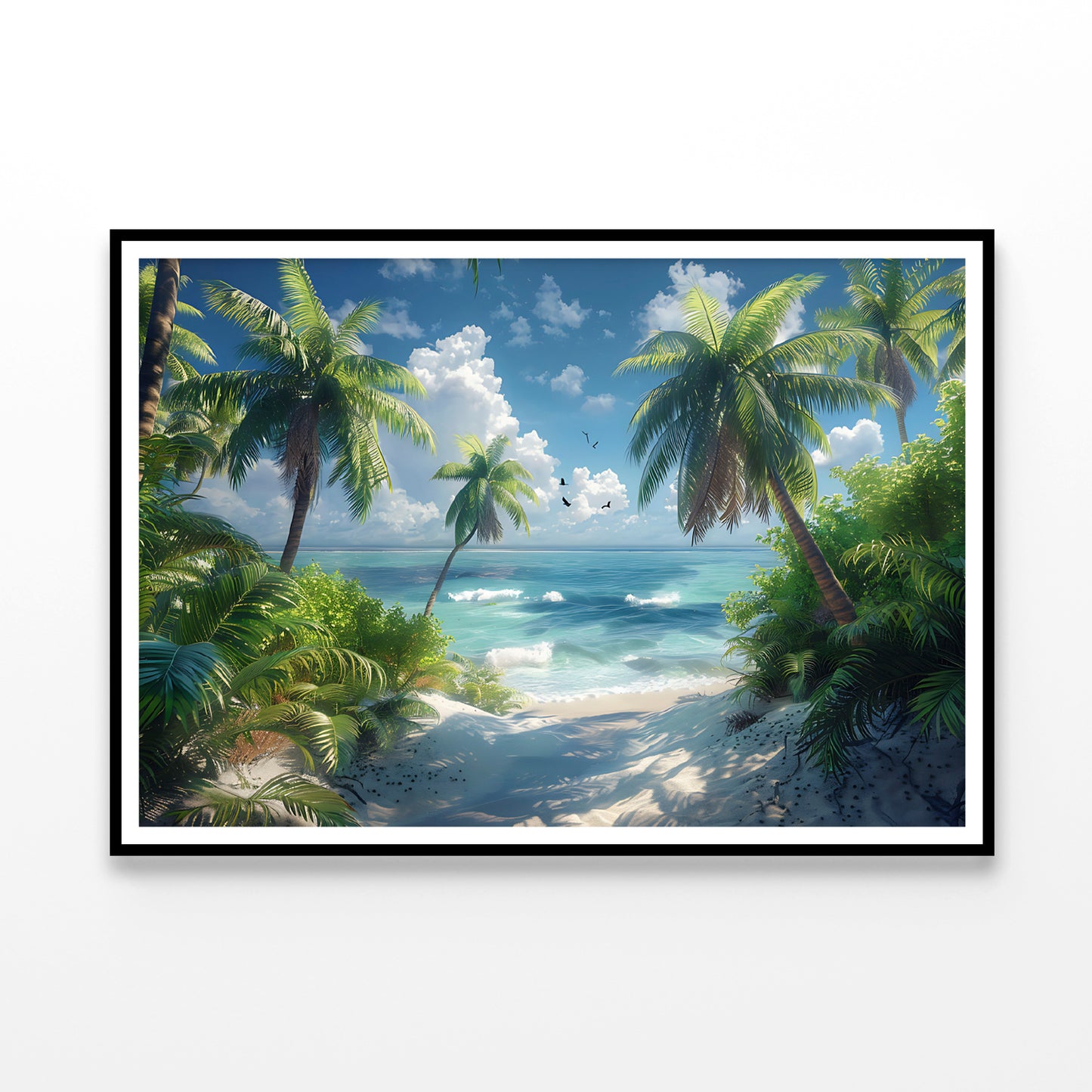 Palm Trees on the Beach View Home Decor Premium Quality Poster Print Choose Your Sizes - Bella Home Decor