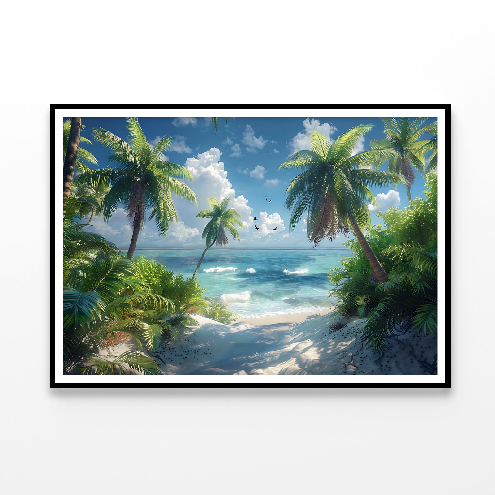 Palm Trees on the Beach View Home Decor Premium Quality Poster Print Choose Your Sizes - Bella Home Decor