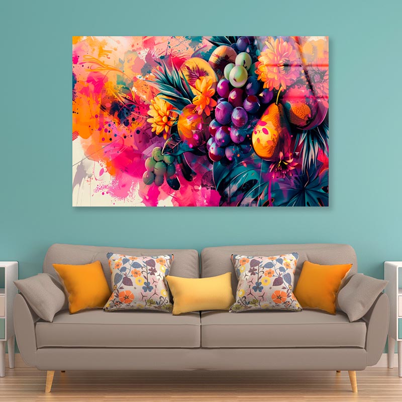 Fruits & Flower Abstract  Acrylic Glass Print Tempered Glass Wall Art 100% Made in Australia Ready to Hang