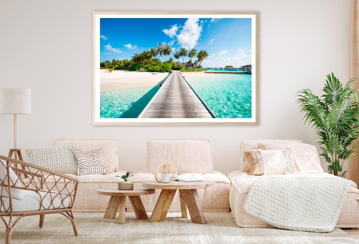 Tropical Island with Beautiful Beach Home Decor Premium Quality Poster Print Choose Your Sizes