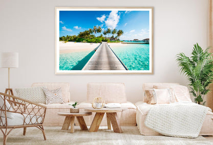 Tropical Island with Beautiful Beach Home Decor Premium Quality Poster Print Choose Your Sizes