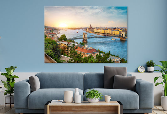 Budapest Landmarks at Sunset Wall Art Decor 100% Australian Made
