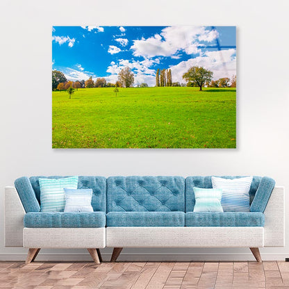 Green Field and Blue Sky Acrylic Glass Print Tempered Glass Wall Art 100% Made in Australia Ready to Hang