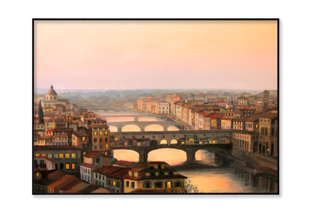 Sunset Over Florence the Warm Sunlight Home Decor Premium Quality Poster Print Choose Your Sizes - Bella Home Decor
