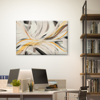 Swirling White Gold Abstract Pattern Wall Art Decor 100% Australian Made - Bella Home Decor