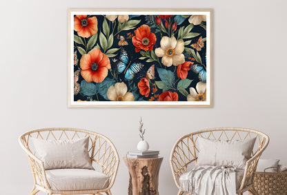 Flowers & Butterflies Featuring Home Decor Premium Quality Poster Print Choose Your Sizes - Bella Home Decor
