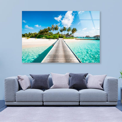 Tropical Island with Beautiful Beach Acrylic Glass Print Tempered Glass Wall Art 100% Made in Australia Ready to Hang