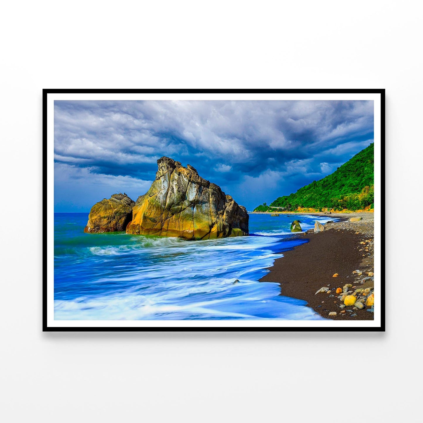 Two Big Stone with Salt in the Sea Home Decor Premium Quality Poster Print Choose Your Sizes