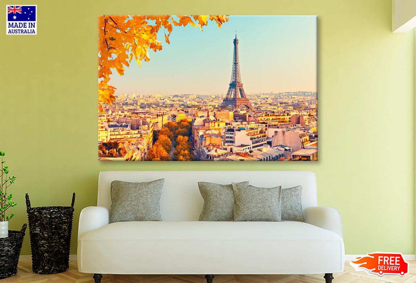 Eiffel Tower At Sunset, Paris, France Wall Art Decor 100% Australian Made