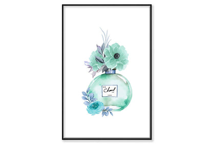 Light Green Perfume Wall Art Limited Edition High Quality Print Canvas Box Framed Black