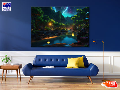 View of Night in the Mountains Print 100% Australian Made - Bella Home Decor
