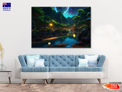 View of Night in the Mountains Print 100% Australian Made - Bella Home Decor