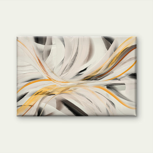 Swirling White Gold Abstract Pattern Wall Art Decor 100% Australian Made - Bella Home Decor