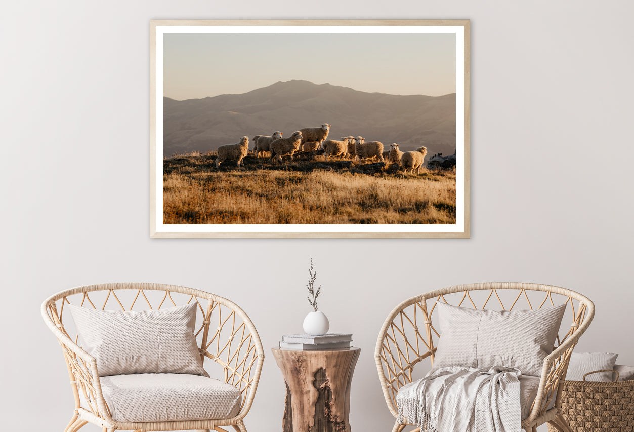 Herd Of Sheeps on With Mountain Home Decor Premium Quality Poster Print Choose Your Sizes - Bella Home Decor