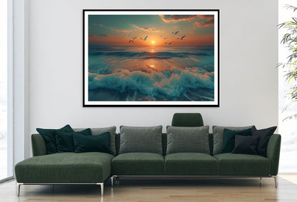 Sunset on the Beach View Home Decor Premium Quality Poster Print Choose Your Sizes - Bella Home Decor