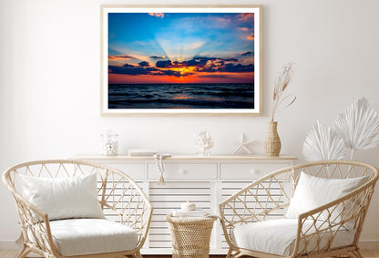 Nice Scene with Sunset Sky Over Sea Home Decor Premium Quality Poster Print Choose Your Sizes