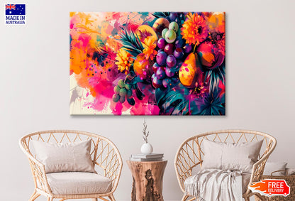 Colorful Fruits & Flower Abstract Wall Art Decor 100% Australian Made - Bella Home Decor