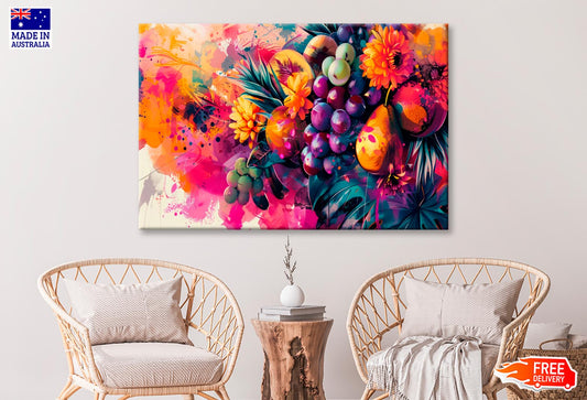 Colorful Fruits & Flower Abstract Wall Art Decor 100% Australian Made