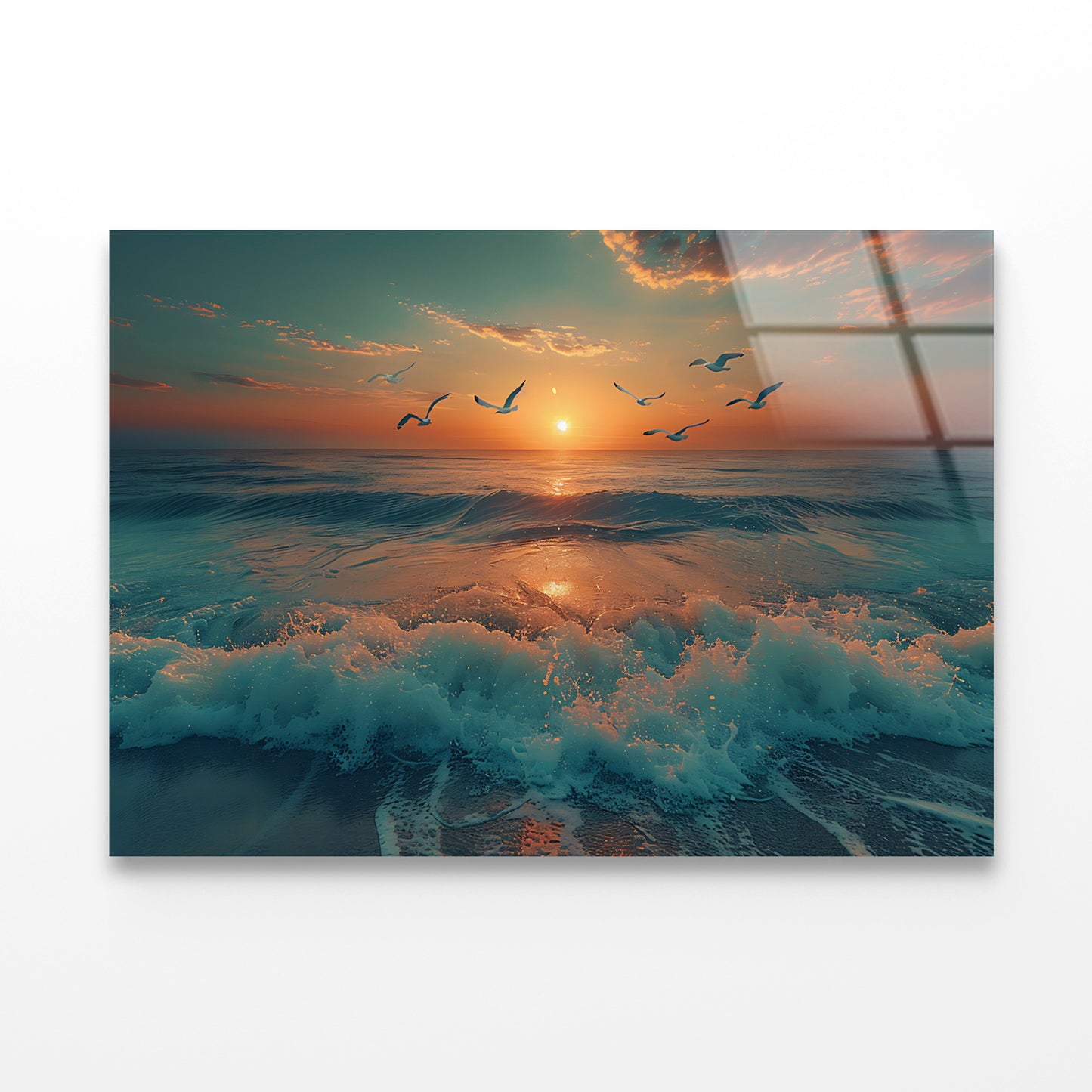 Sunset on the Beach View Acrylic Glass Print Tempered Glass Wall Art 100% Made in Australia Ready to Hang - Bella Home Decor
