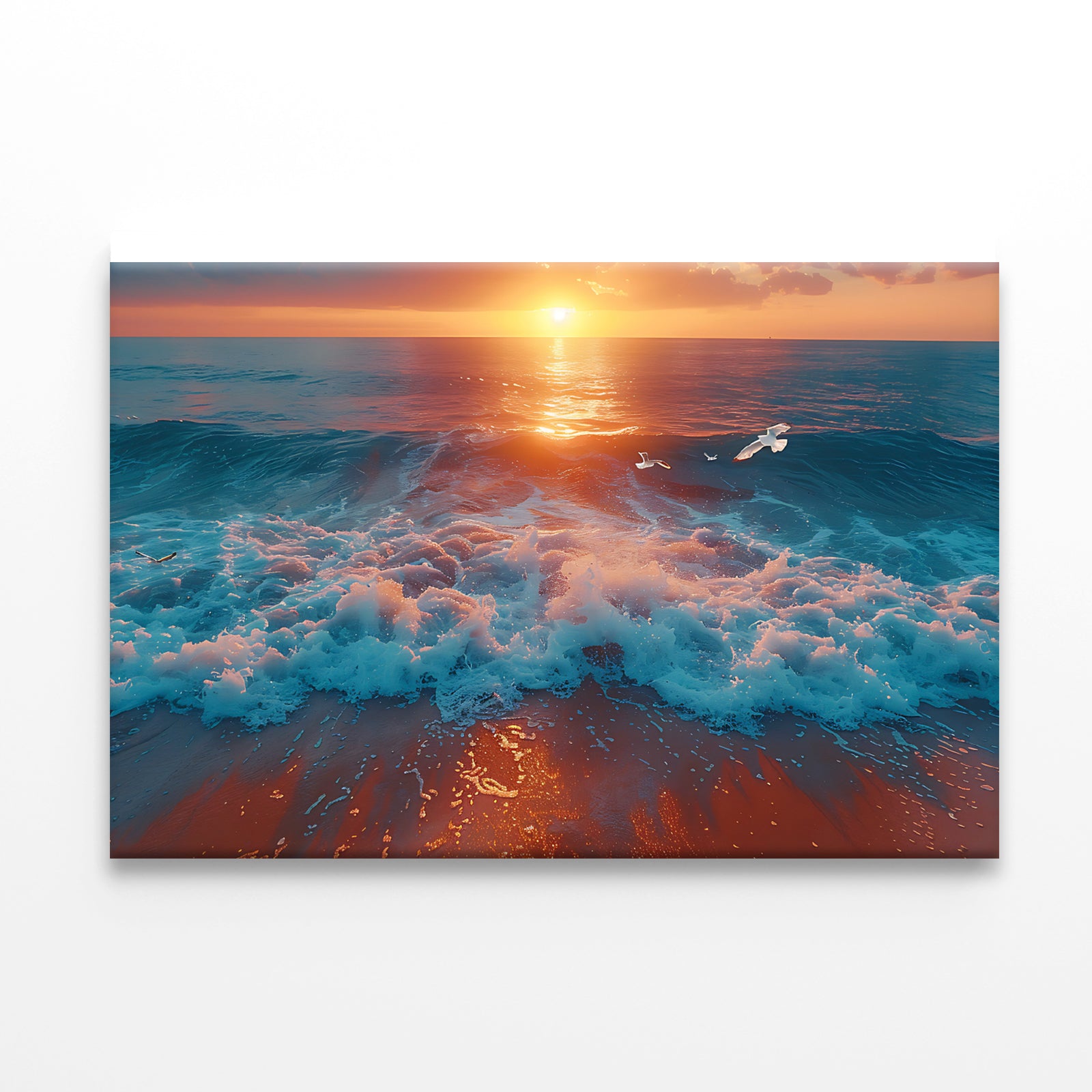 Bird Flying Over the Ocean with Sunset Print 100% Australian Made - Bella Home Decor