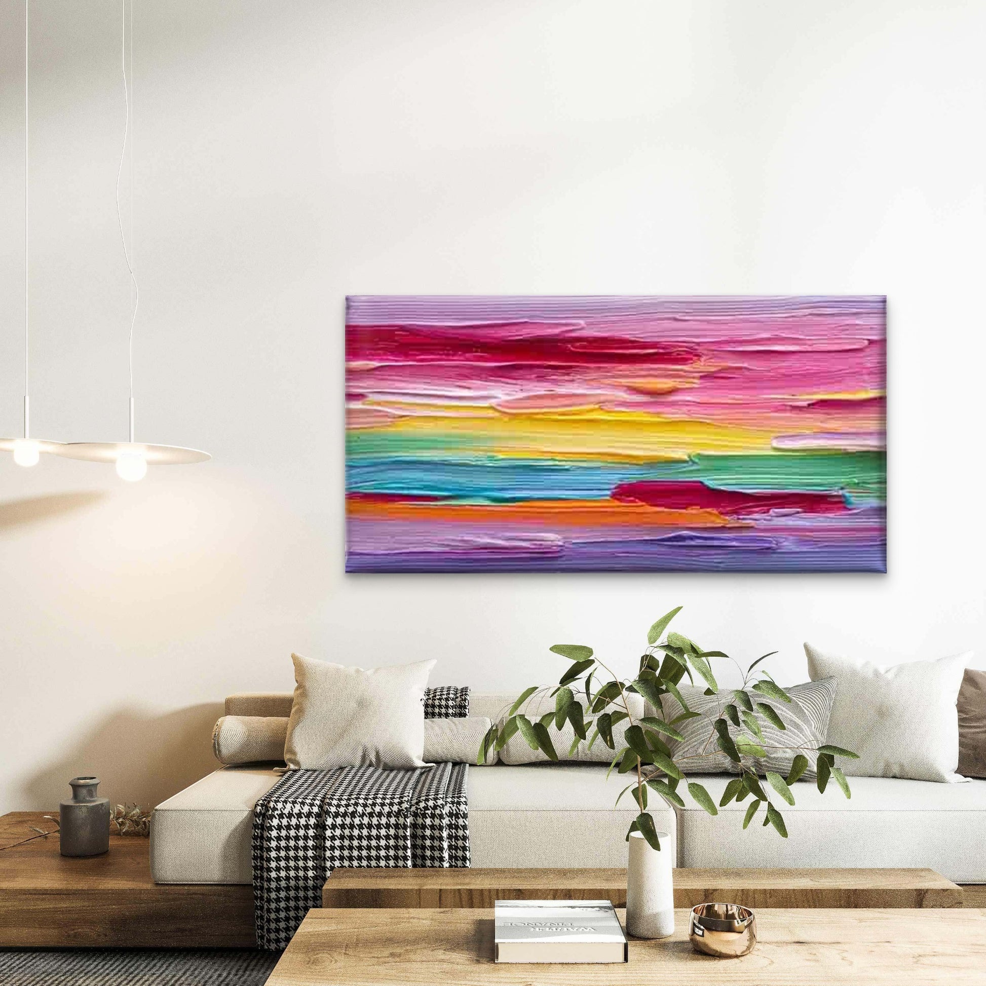 Abstract Featuring Bright Color Wall Art Canvas Office Home Room Framed 120x60cm - Bella Home Decor
