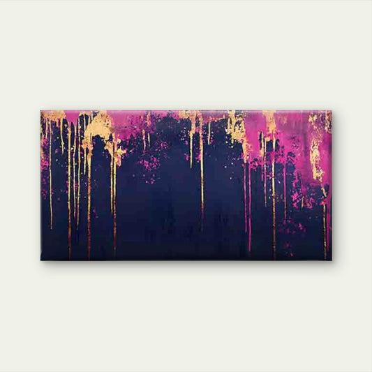 Dark Background with Gold Drip Wall Art Canvas Office Home Room Framed 120x60cm