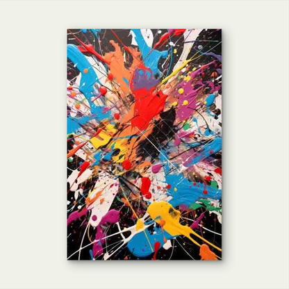 Bold Multicolor Splash Abstract 60x90cm Metal Print Ready to Hang