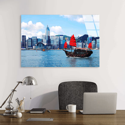 Asian Cityscape Ocean Tempered Glass Printing Wall Art Australian Made Quality