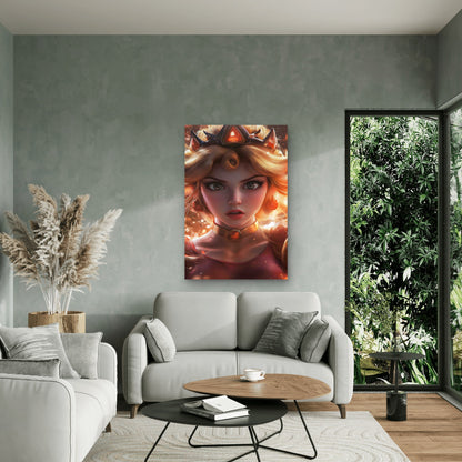 Golden Glow Fiery Royal Princess 60x90cm Metal Print Ready to Hang