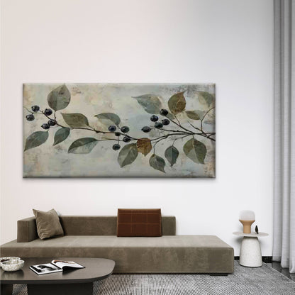 Botanical Illustration Wall Art Canvas Office Home Room Framed 120x60cm
