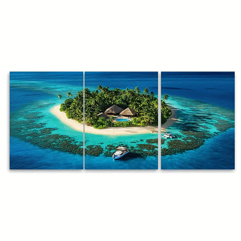 3pcs Fiji & South Pacific Island Metal Print Ready to Hang Art